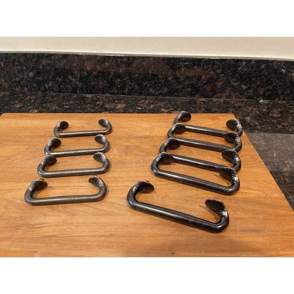 Set of 8 Black bronze with copper detail Colonial Handles